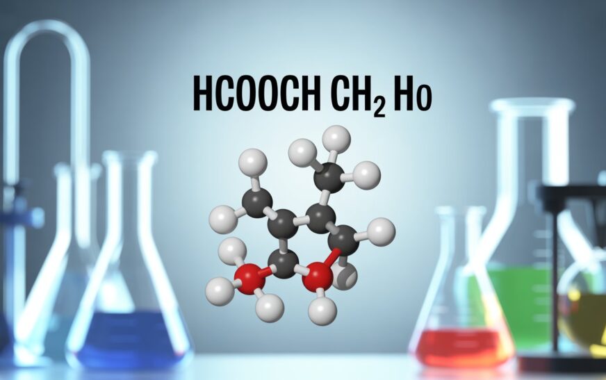 HCOOCH CH2 H2O chemical structure and reactions illustration