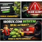 Irobux.com redeem process guide showing Robux earning methods, legitimacy check, risks, and safe alternatives for Roblox users in 2026